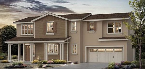 Mountain View新房，SummerHill Homes開發的The Residences at Whisman小區。（灣區房地產經紀Li Jin提供）