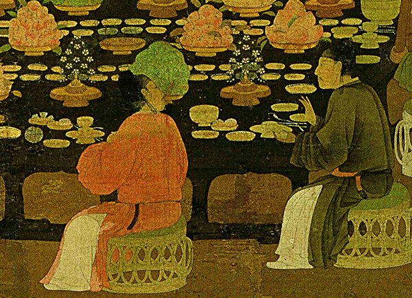 北宋 赵佶《文会图》（局部），绢本，台北故宫博物院藏。（公有领域）