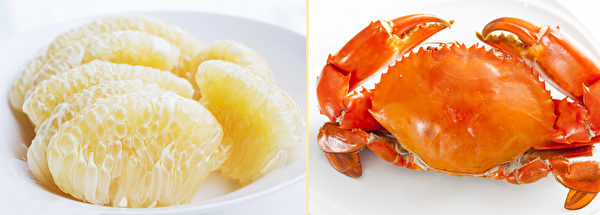 柚子可以和螃蟹一起吃嗎？（Shutterstock、Fotolia/大紀元合成）