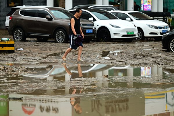 2023年7月31日，北京市門頭溝洪災現狀。（PEDRO PARDO/AFP via Getty Images）
