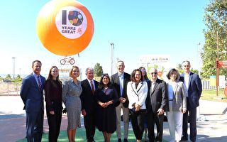 橙县大气球旁 尔湾大公园社区庆建立十周年